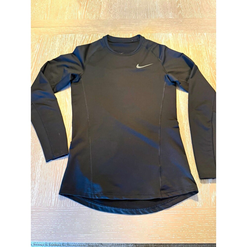 Nike Therma-Fit Men’s Black Long Sleeve Crew Neck Athletic Fit T-Shirt Size S